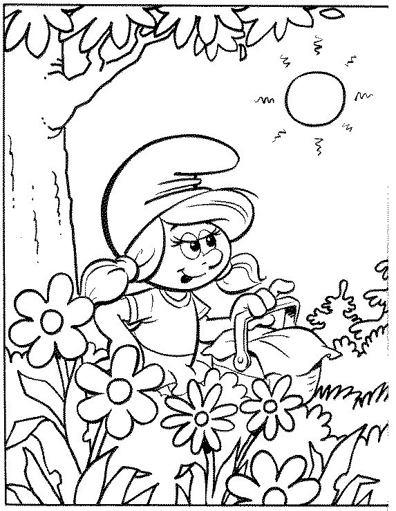 Plansa de colorat cu Strumfii 61 58